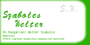 szabolcs welter business card